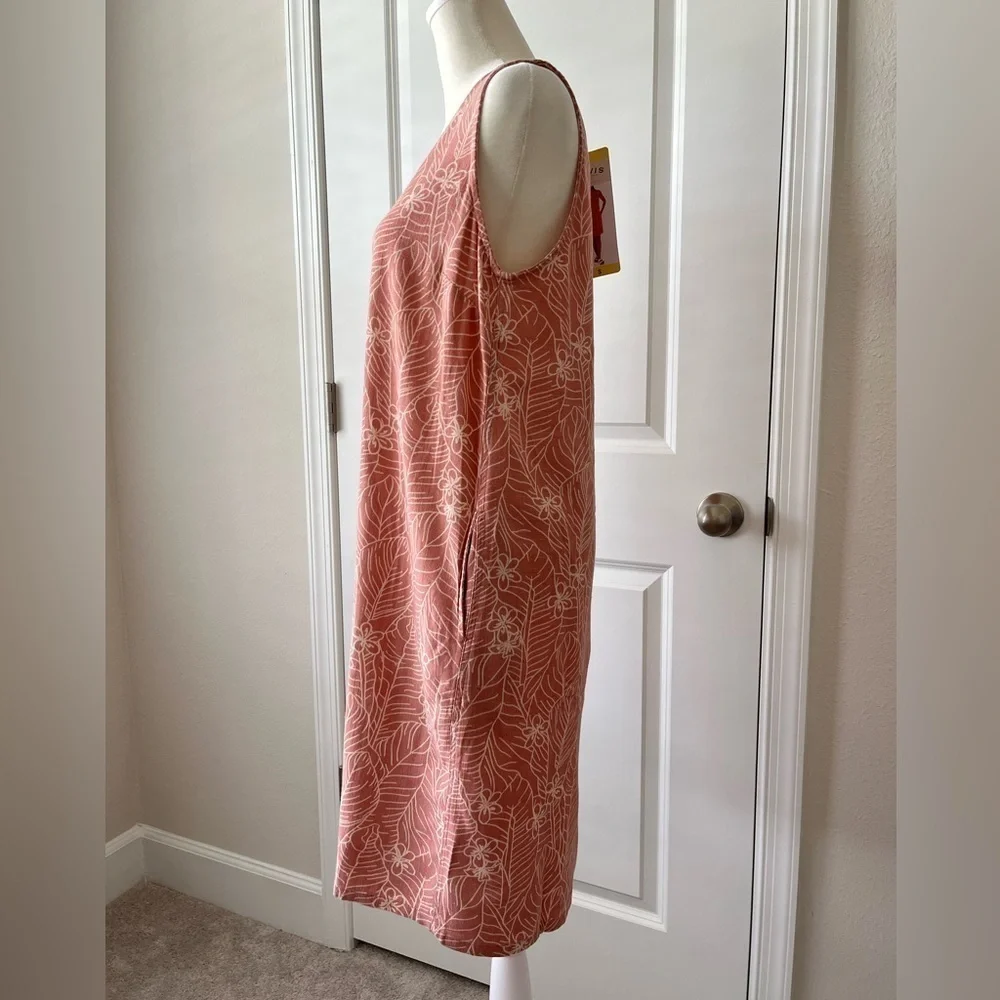 Orvis Womens Floral Sleeveless Linen blend Dress Small Coastal Grandma Lagenlook - Picture 5 of 12